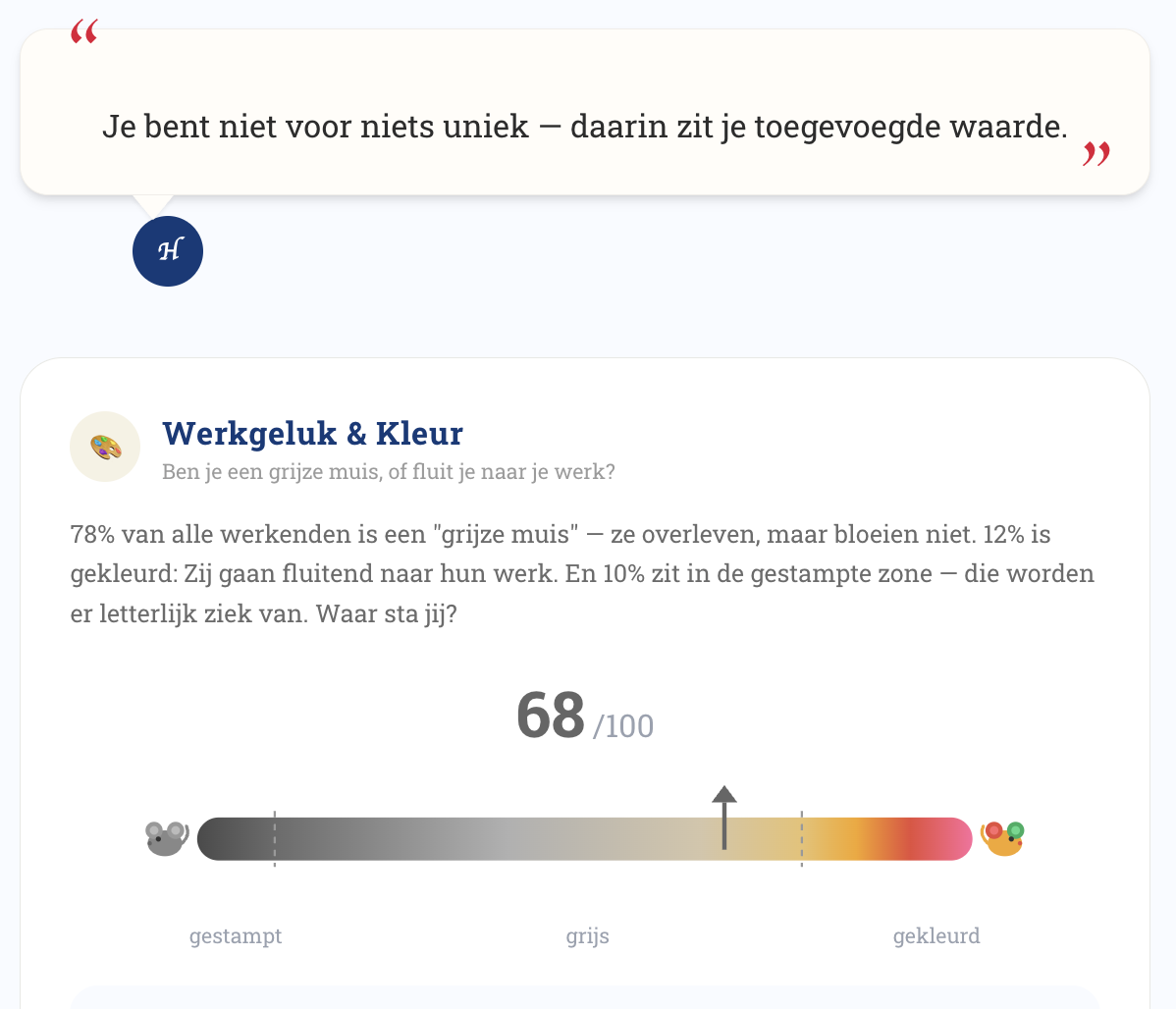 Werkgeluk en kleur meting